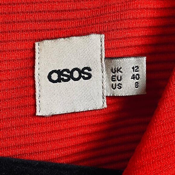 ASOS Vibrant Red Ribbed Texture Mini Dress - Picture 3 of 5